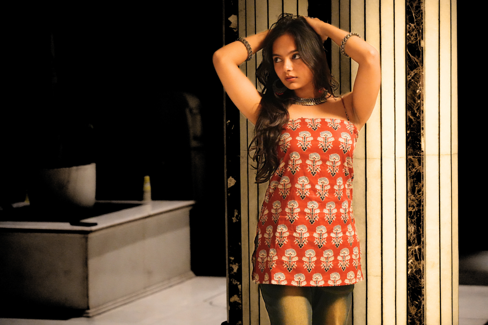 Afsana Hand-Block Printed Cotton Corset Kurti Top