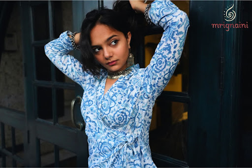 Basanti Hand-Block Printed Cotton Wrap Top